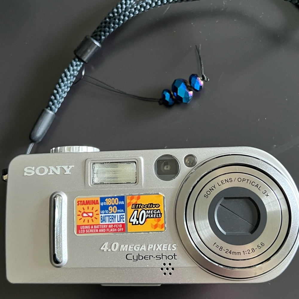 Sony Cyber-shot 4.0 MP Digital Camera - Silver with Black Strap